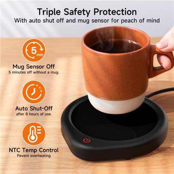 Coffee Mug Warmer for Desk,Cup Warmer with Auto Shut Off Smart Temperature - Picture 3 of 7